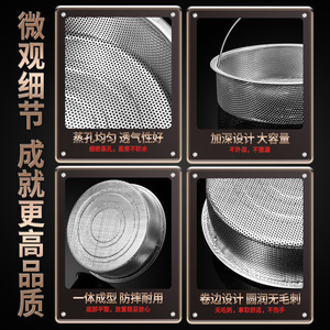 Vaporera de arroz de acero inoxidable 304 con asa, escurridor de cocina multiusos, rejilla para cocinar y escurrir arroz - Product Image 4