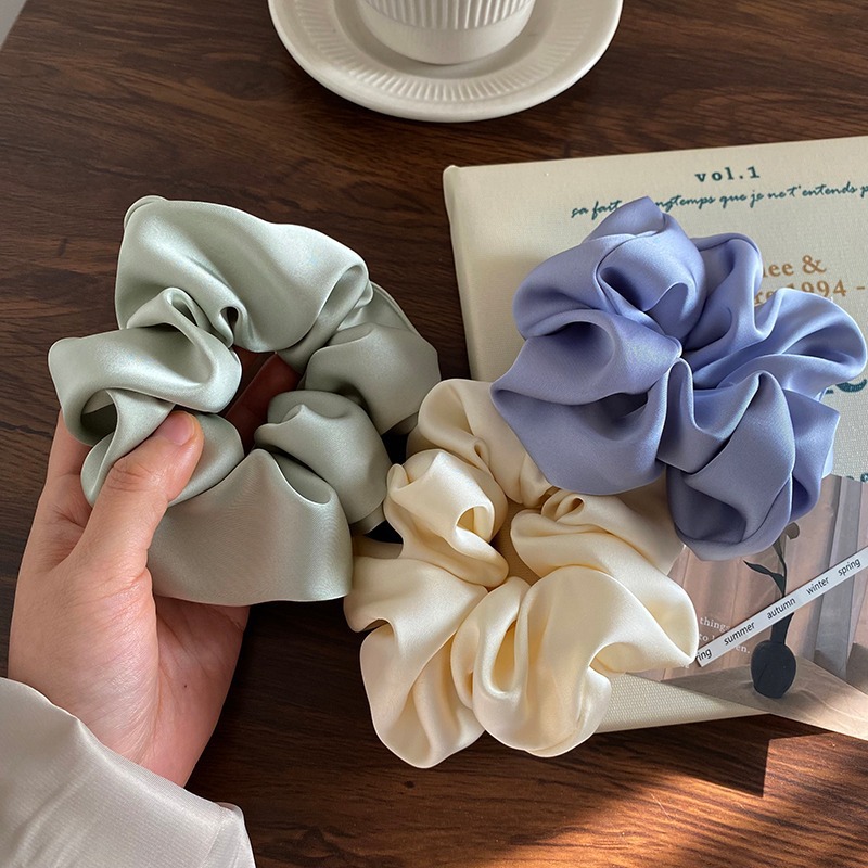 Bán buôn thời trang SATIN LỤA đàn hồi tóc ban nhạc scrunchies cho phong cách và giữ tóc