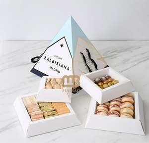 Pirámide de Ramadán Eid árabe personalizada, caja de alimentos de pastoreo, panadería, aperitivos, postre Halal, pastelería, almuerzo dulce, pirámide, embalaje apilable - Product Image 1