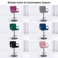 Chaises de bar multicolores personnalisables avec assise en cuir, base métallique, pivotantes et réglables pour la maison, la cuisine ou l'îlot de bar