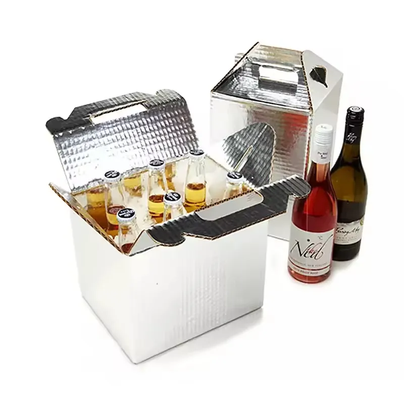 Boîte d'emballage personnalisée pour l'expédition de vin froid Boîte d'expédition en carton à isolation thermique pour le transport d'aliments surgelés