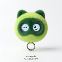 Porte-clés en peluche intelligent Green Bear ChatGPT AI TOY avec LED lumineuse variable, Q&A instantané intelligent, personnalisation en petite série