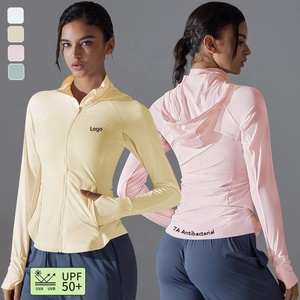 Femmes UPF 50 + Protection solaire 7A Antibactérien <span class=keywords><strong>Anti</strong></span>-odeur Outdoor Cool Hiking Golf <span class=keywords><strong>UV</strong></span> Hooded Sport Athletic Jacket With Pocket - Product Image 1