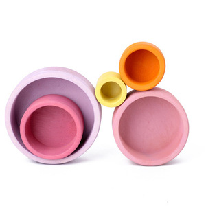 Montessori Spielzeug Wooden Stacking rainbow Bowl Juguetes Para Los Ninos Other Educational Building Stack Classic Toys for Kids - Product Image 5