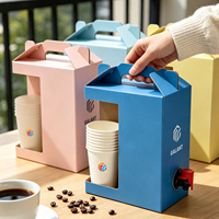 Boîte d'emballage en papier pour café à emporter personnalisée 1L 2L 3L 5L, boîte à café à emporter, sac BIB pour vin, distributeur avec poignée