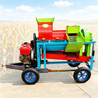 Décortiqueuse et batteuse mobile tout-en-un à moteur diesel pour maïs, millet, sorgho, haricots mungo et autres cultures