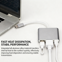 Adaptateur USB 3.1 Type C vers 4K/PD 100W avec ports USB 3.0 et charge PD, compatible avec les ordinateurs portables et tablettes