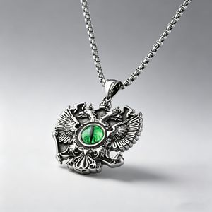 Yunnique – pendentif œil de dieu en acier titane, style vintage, collier unisexe, design européen et américain - Product Image 4