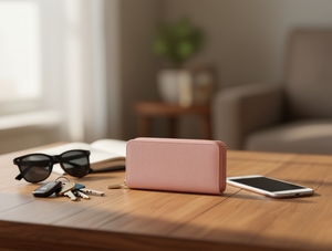 Cartera de mujer con doble cremallera, tamaño grande, material de PU, estilo minimalista - Product Image 2