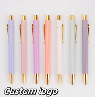 Stylo bille hexagonal en métal personnalisé avec logo, 74 couleurs Macaron Morandi, pointe 1,0 mm, or rose, cadeau publicitaire