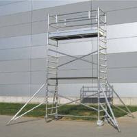 Plateforme de travail roulante en aluminium à double largeur, durable, pour peinture, installation, réparation et construction