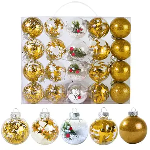 6cm/20pcs enfeites claros Shatterproof ouro natal bolas para árvore de Natal pingente decorações para o partido em casa suprimentos