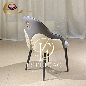 Chaise de salle à manger élégante et moderne avec coussin en cuir - Product Image 3