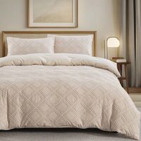 Ensemble de literie 3 pièces moderne en microfibre 100 % polyester, motif découpe papier, comprenant housse de couette et taies d'oreiller durables, pour toutes les saisons