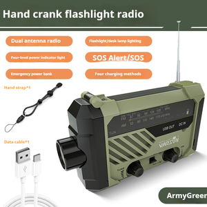 Warsun TG Multifuncional emergência resgate mão Tocha <span class=keywords><strong>FM</strong></span> AM rádio Solar Desastre SOS banco de potência Distress antena lanterna - Product Image 4