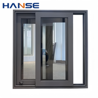 Ventana Corredera Horizontal Moderna de Cuatro Paneles de Aluminio con Mosquitera y Doble Acristalamiento para Hoteles y Salas de Estar