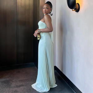 Robe Chic Femme 2025 Sans Bretelles Plissée Sexy Robe de Soirée Robes d'Été Élégante sans Dos pour Fête - Product Image 5