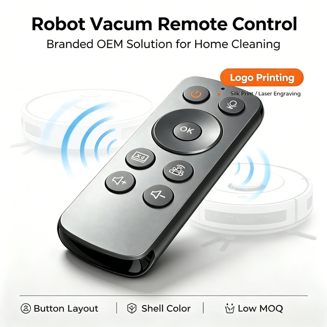 Aluminum Alloy Smart Remote Control Fixed Code 13-Key Replacement Controller for Robot Vacuum Cleaner OEM Brand Available