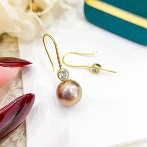 Aretes de Plata S925 con Gancho para Perlas, Diseño de Diamante Individual, para Perlas de 8-13mm, Modelo 21300, con Soporte para Perlas - Product Image 3