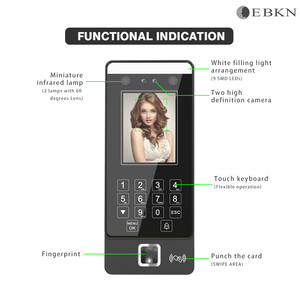 Ebkn Nhận dạng khuôn mặt thời gian tham dự Linux đám mây độc lập RFID sinh trắc học vân tay tham dự + Hệ thống kiểm soát truy cập - Product Image 5