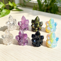 Grappe de cristaux naturels sculptée à la main en améthyste pour la décoration intérieure, cadeau artisanal de guérison en cristal