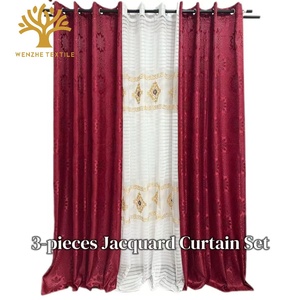 Set di 3 <span class=keywords><strong>Tende</strong></span> Jacquard Pronte all'Uso, Oscuranti, Economiche, <span class=keywords><strong>per</strong></span> Distributori Africani - Product Image 1