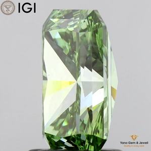 Diamant de laboratoire CVD, couleur vert vif fantaisie, clarté VS1, 2,00 carats, forme radiant, avec certificat IGI pour bijoux de prestige - Product Image 4