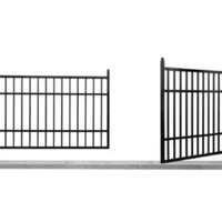 Decoratieve ijzeren schuttingpanelen, smeedijzeren omheining, op maat gepoedercoat zwart metalen sierhekwerk voor de tuin
