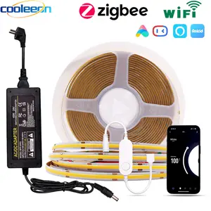 5m COB LED רצועת ערכת עם מרחוק בקר חיישן מתג Tuya Zigbee Wifi חכם דימר 3mm 5mm 8mm 10mm רחב FOB LED קלטת אור