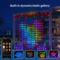 Guirlandes lumineuses LED RGB intelligentes pour rideaux, programmables via application et télécommande, avec affichage de texte et motifs personnalisés, lumières féeriques pour fenêtre