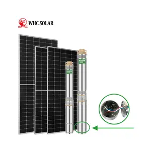 WHC güneş pompa DC 48m 70m 105m derin kuyu güneş su pompası dalgıç su pompası tarım sulama için güneş sistemi