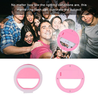 Mini Led Selfie halka ışık cep telefonu Lens LED Selfie lamba halka telefon için Selfie klip şarj edilebilir dökün halka ışık
