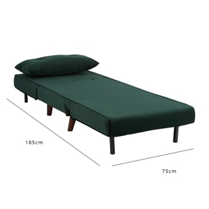 Одноразмерный Простой чистый зеленый микрофибра ткань диван-кровать каркас с подкладкой и сидением - Product Image 1