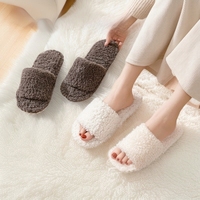 Chaussons d'intérieur pour femmes en similicuir et fourrure, doux, chauds, antidérapants, confortables pour la maison et la chambre, hiver