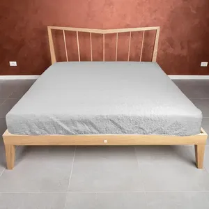 Quilted Mattress Cover 180x200 Cm Cream Floral Pattern Anti Mite Protection - Product Image 6