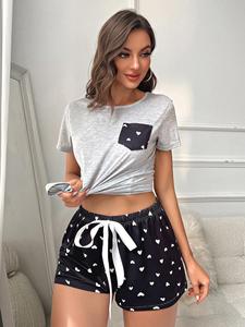 Nouvel Arrivage 2026 – Ensemble Pyjama Deux Pièces Femme Été Imprimé Manches Courtes et Short à Carreaux pour la Maison - Product Image 5