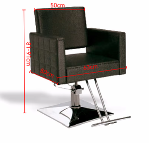Silla de Estilismo de Cuero Negro de Lujo con Base Cromada para Salón de Belleza - Product Image 5