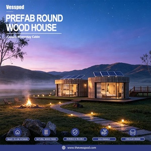 Villa a Cupola Rotonda Prefabbricata in Stile Europeo Personalizzata, Casa in Legno di Lusso per Esterni a Montaggio Rapido, Glamping - Product Image 1