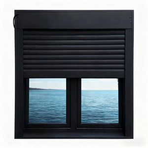 Ventana Moderna de Aluminio Negro con Persiana Enrollable y Contraventana de Seguridad, Diseño de Ventana Enrollable Eléctrica - Product Image 2
