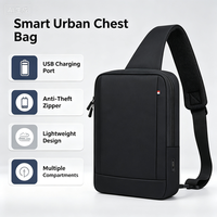 Tas Dada Pria Tahan Air Bahan Oxford Tas Selempang Bisnis Kasual Kapasitas Besar Tas Selempang Grosir Kasual