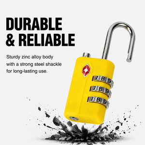 <span class=keywords><strong>Cadenas</strong></span> de voyage ergonomique à coque incurvée, <span class=keywords><strong>3</strong></span> <span class=keywords><strong>chiffres</strong></span>, code TSA007, avec trou pour clé maîtresse, <span class=keywords><strong>cadenas</strong></span> de sécurité à cadran - Product Image 5
