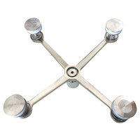 HL HL-SPIDER Connecteur araignée à 4 bras pour balustrade en verre en acier inoxydable 304/316, finition poli miroir/brossé satiné