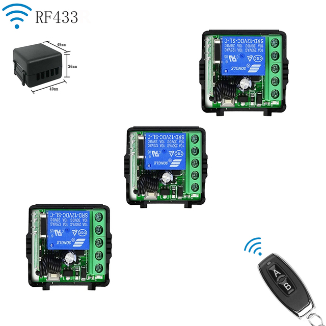 1 Channel 433MHz RF Wireless Relay Switch Receiver Module 12V Home Automation Remote Control Switch 10A Max. Current