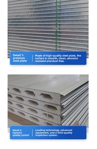 Panel de Techo Ligero de Acero Prepintado, Aislamiento para Paneles de Partición, Panel Sándwich de Óxido de Magnesio para Fábricas y Talleres Industriales - Product Image 3