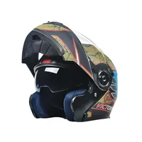 Casque modulaire ABS, style flip-up, casque de moto pour adulte, design flip-up, double visière anti-buée
