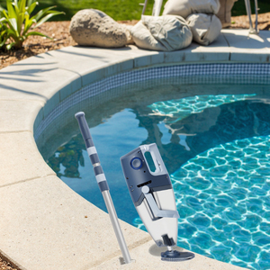 Limpiador de piscina y Spa de mano <span class=keywords><strong>recargable</strong></span> con poste telescópico de filtro de desechos grande y dos niveles de potencia de succión - Product Image 2
