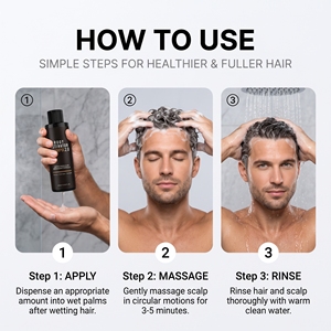 Shampooing pour hommes AMZ, soin capillaire, nettoyage doux, rafraîchissement du cuir chevelu, cheveux volumineux, hydratation douce - Product Image 3