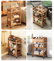 Chariot de rangement multi-niveaux autoportant, armoire à collations mobile, étagère utilitaire roulante polyvalente pour la cuisine domestique et les plats chauds