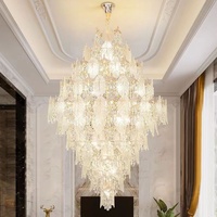 Lustre en cristal Loft moderne à hauteur réglable pour la maison Design d'escalier Villa française Salon ouvert Appartement