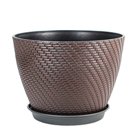 Grands pots de jardin ronds en plastique pour la décoration intérieure et les plantes succulentes, design moderne, couleur personnalisée, OEM/ODM disponible